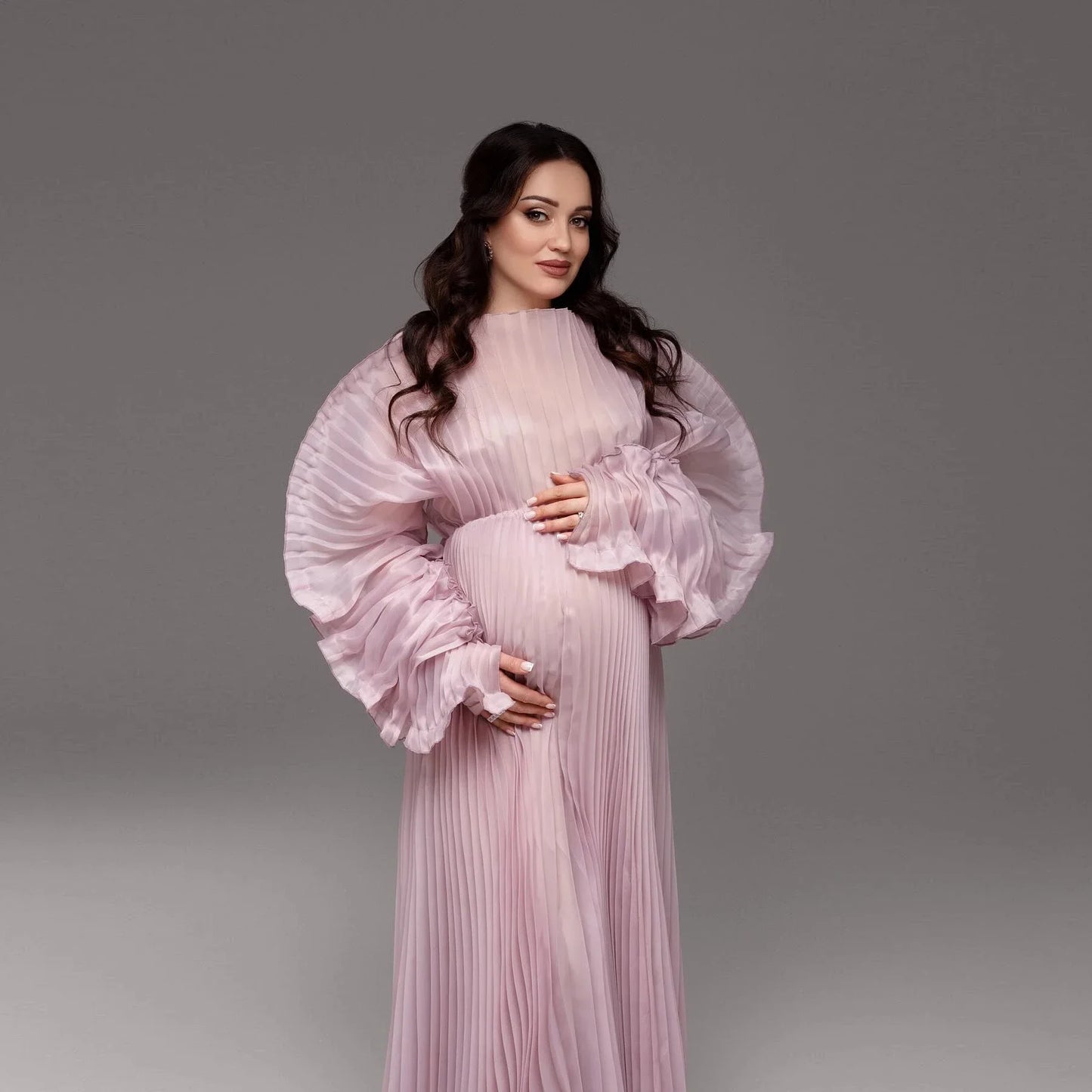 Elegant Pleated Sleeves Maternity Dresses