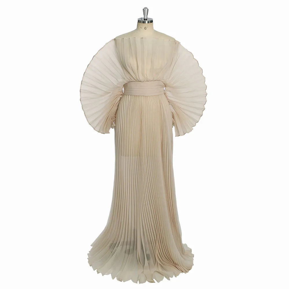 Fashion Organza Pleated Maternity Dress for PhotoShoot