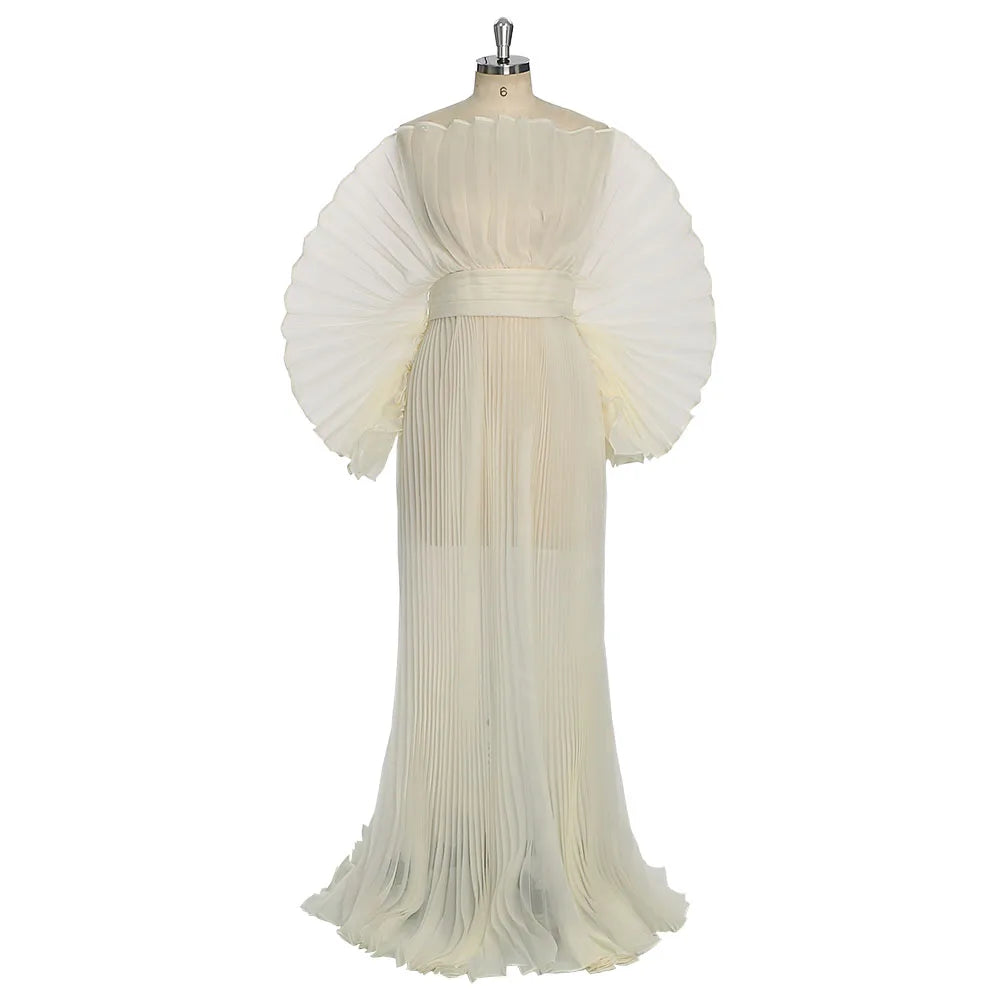 Fashion Organza Pleated Maternity Dress for PhotoShoot