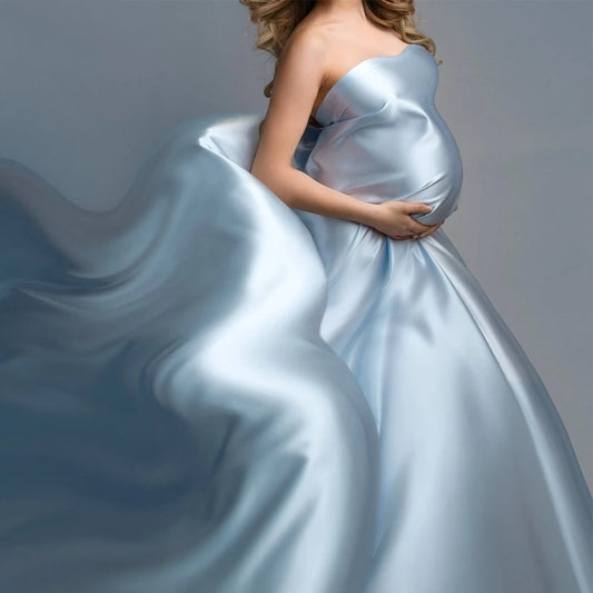 Maternity Dress for Photoshoot Silk Fabric Props Dresses Gown Waving Satin Tossing Flying