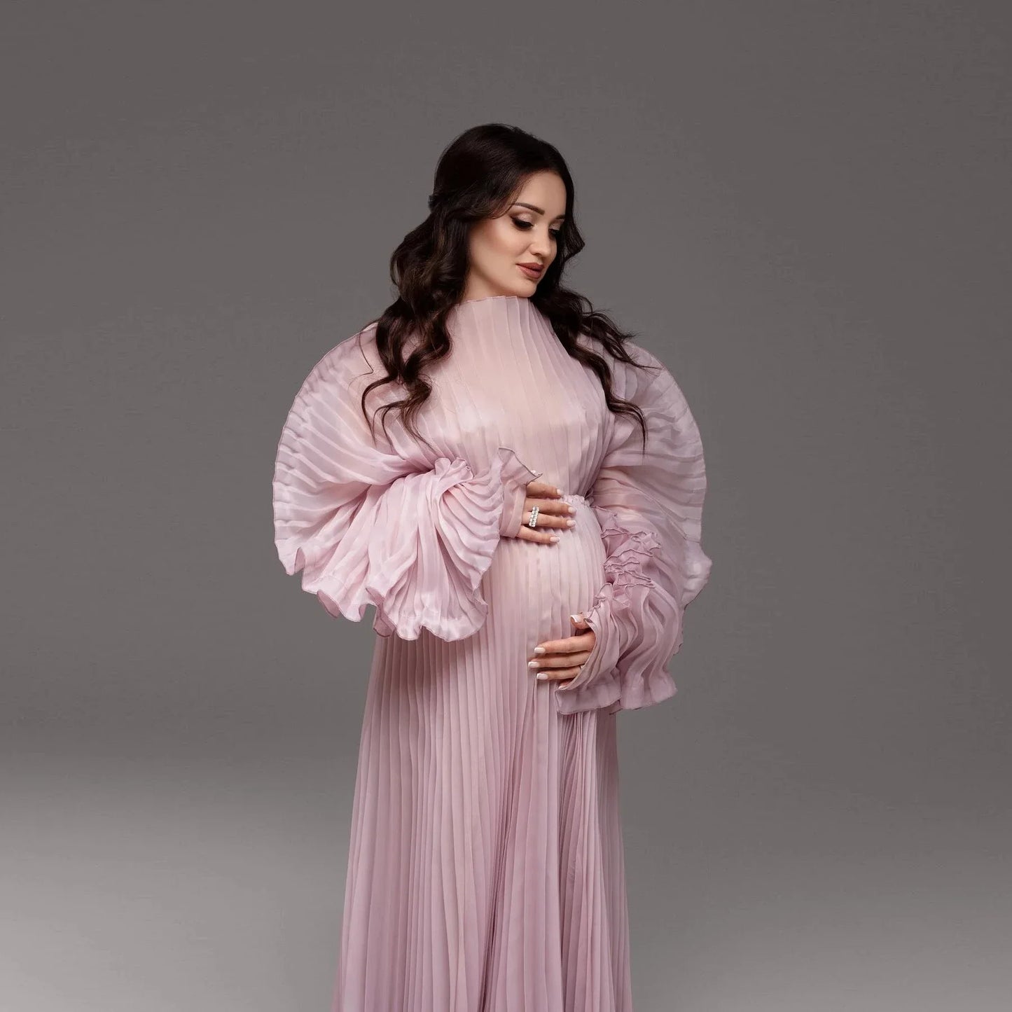 Elegant Pleated Sleeves Maternity Dresses