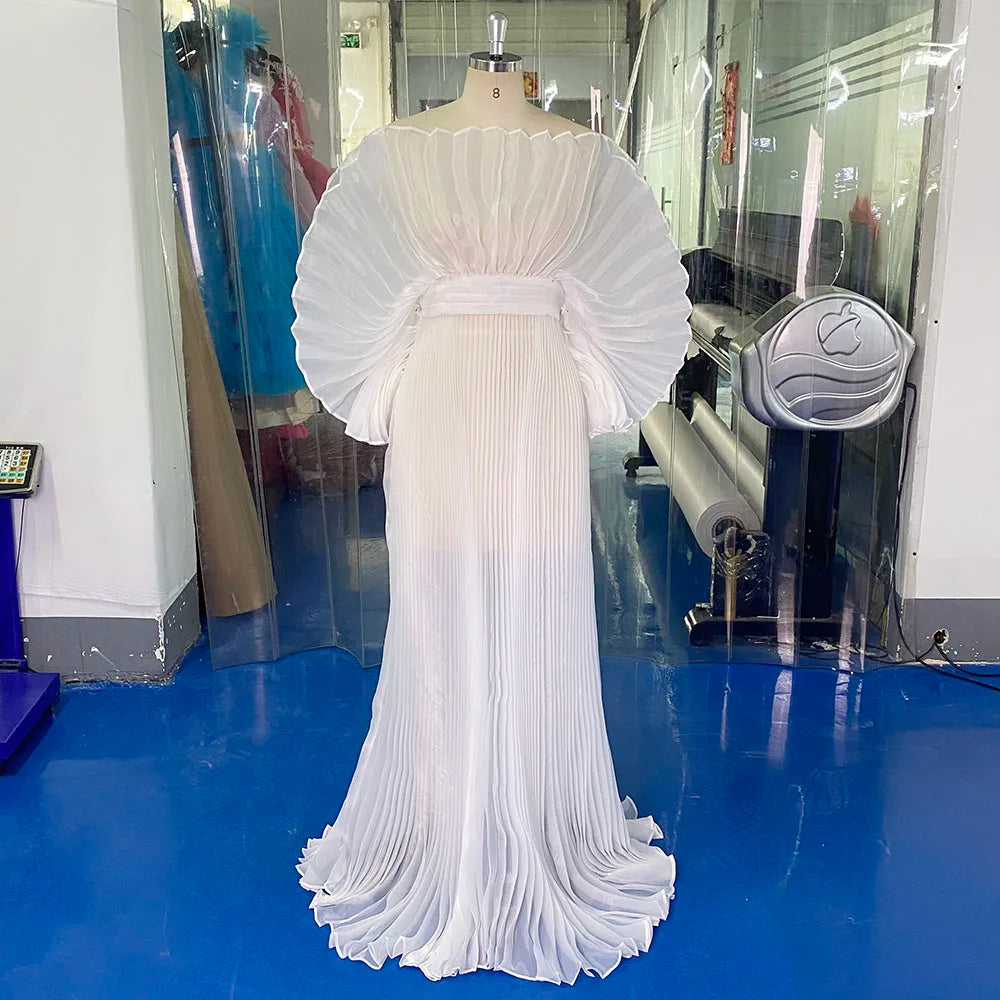 Fashion Organza Pleated Maternity Dress for PhotoShoot