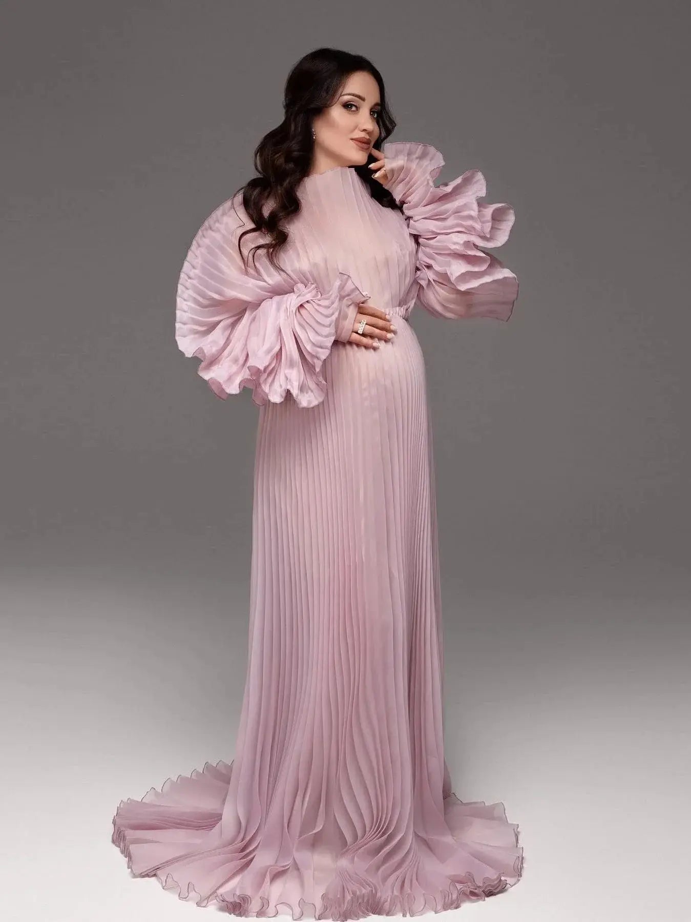 Elegant Pleated Sleeves Maternity Dresses